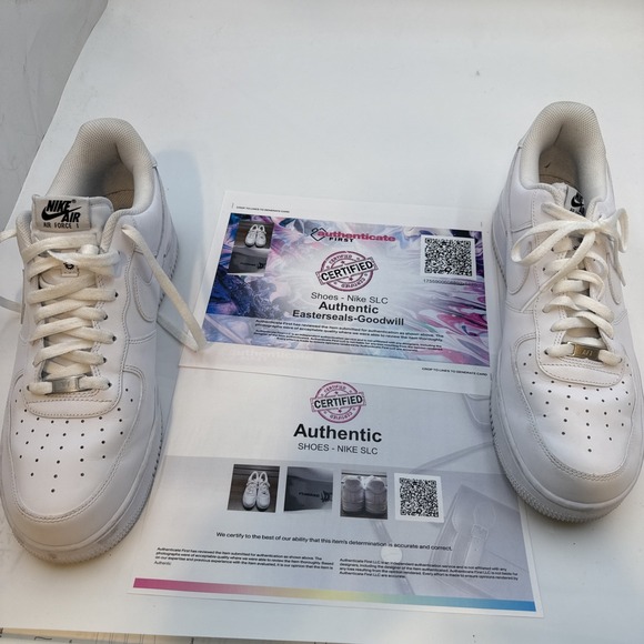 Nike Air Force 1 '07 'Triple White FlyEase EasyOn FD1146-100 Men 14 US EXCELLENT - Picture 1 of 16